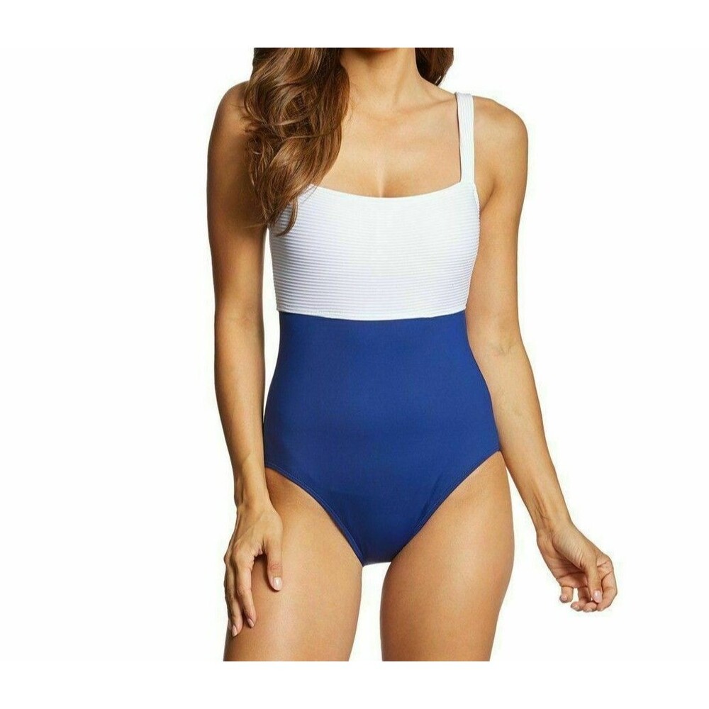 RALPH LAUREN Aegean Rib Underwire Cut Out Back  Swimsuit sz 6 Indigo